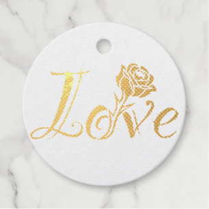 Rose of love favour tags