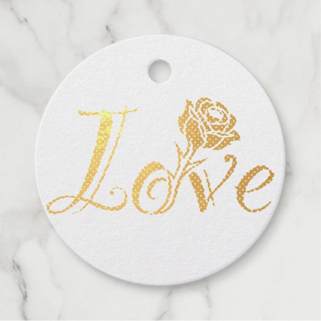 Rose of love favour tags (Front)