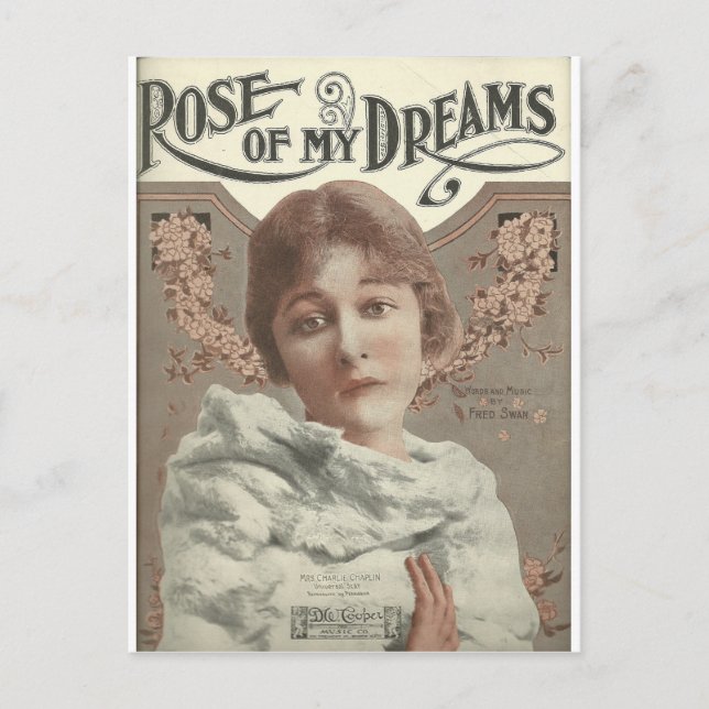 rose of my dreams mrs charlie chaplin postcard (Front)