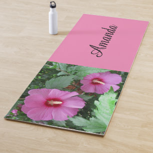 Rose of Sharon Floral Photography Name Yoga Mat