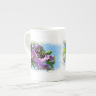 Rose of Sharon with Butterfly Bone China Mug