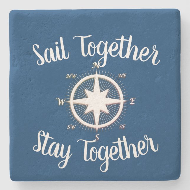 Rose of Winds Nautical Compass Custom Stone Coaster (Front)
