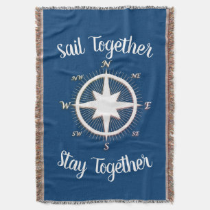 Rose of Winds Nautical Compass Custom Throw Blanket