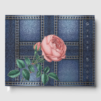 Rose on Denim Guest Book