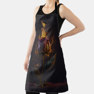 rose on fire apron