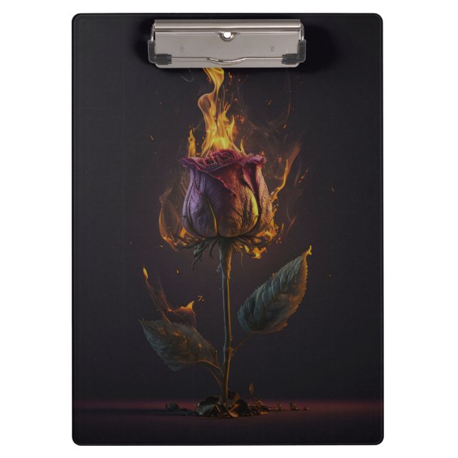 rose on fire clipboard (Front)