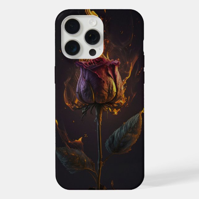 rose on fire iPhone case (Back)