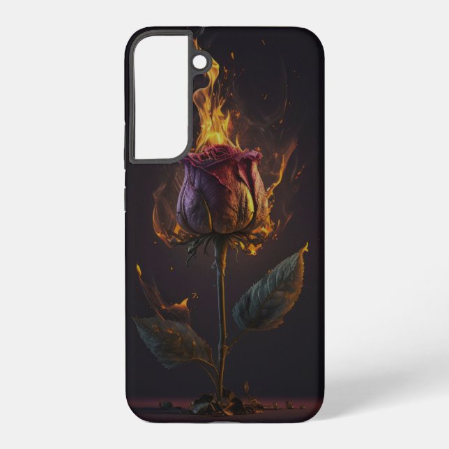 rose on fire samsung galaxy s22+ case (Back)