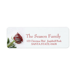 rose on snow  Holiday Address Label