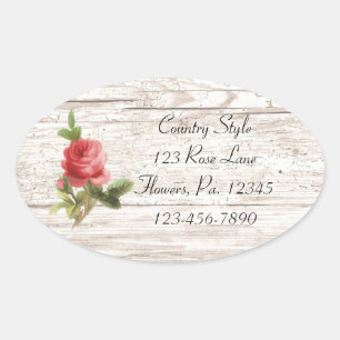 Rose On White Wood Sticker