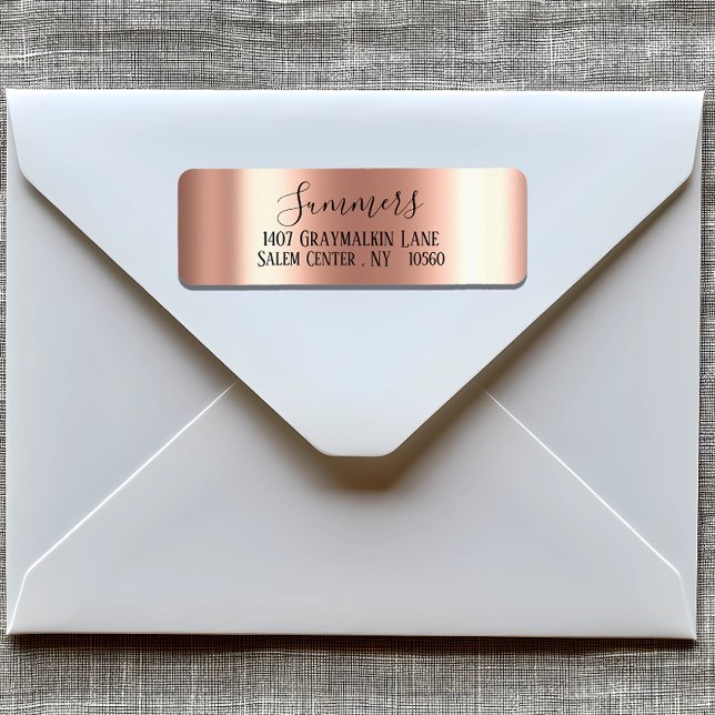 Rose or brossé métal Script Adresse (Créateur téléchargé)