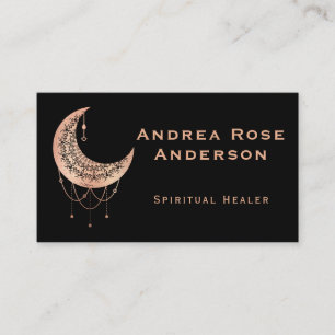 Rose or Croissant lune Mandala Carte de visite