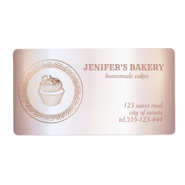 Rose or cupcakes maison et gâteries emballage (Devant)