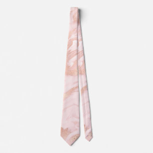 Rose or et Blush Marblé Groomsmen Cravate