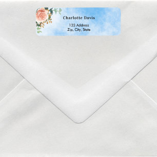 Rose or floral vert bleu ciel retour adresse