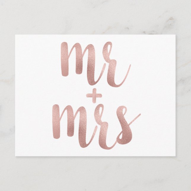 Rose or M. & Mme cartes postales, police de feuill (Devant)
