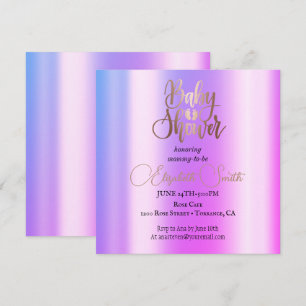 Rose or ombre semelle bébé invitation