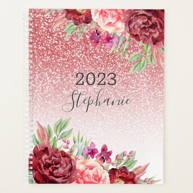 Rose or Parties scintillant aquarelle Floral Perso (Devant)