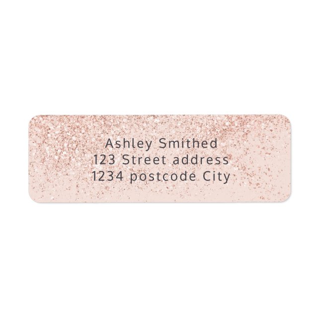 Rose or parties scintillant typographie blush rose (Devant)