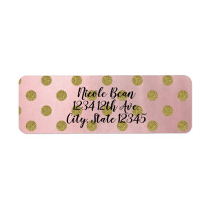Rose or rose brillant glam Pois moderne chic