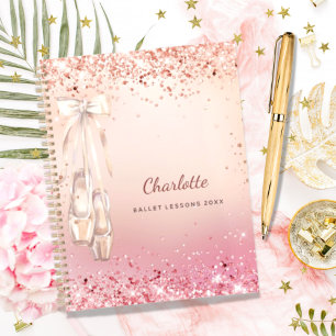 Rose or rose parties scintillant ballerine monogra