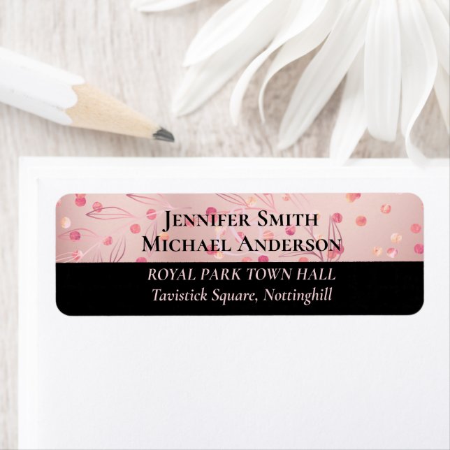 Rose or rose Parties scintillant noire Foil Look M (En situation)
