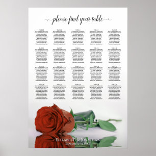 Rose orange rouille 20 Tableau Mariage de table