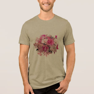 • Rose & Orchid Typography Print Tri-Blend Shirt