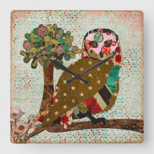 Rose Owl  Wall Clock