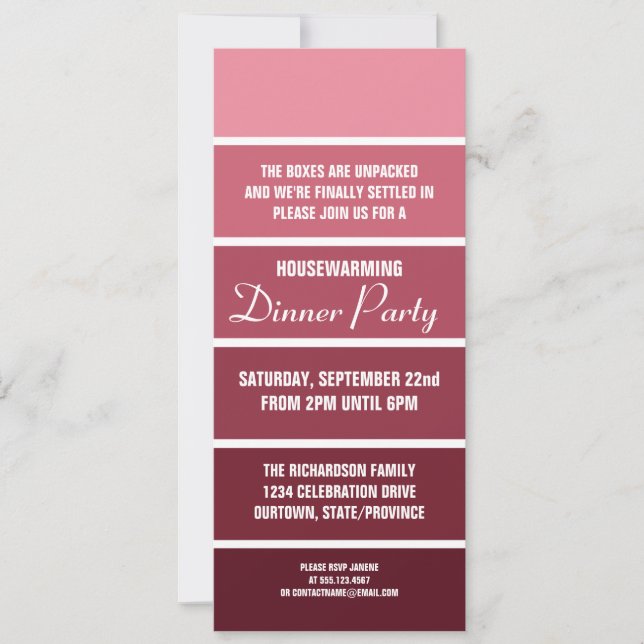 Rose Paint Sample Card Housewarming Invitation (Front)