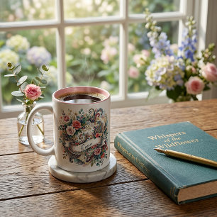 Rose paisley floral personalized Two-Tone coffee mug