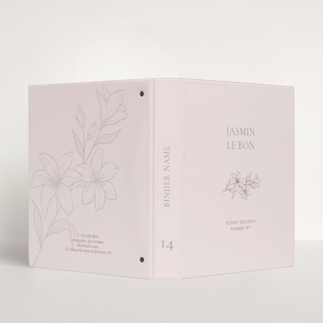 Rose Pâle | Classeur Floral Minimaliste Chic (Créateur téléchargé)