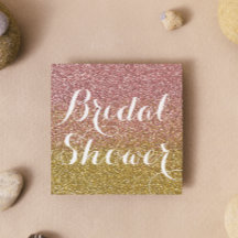 Rose Parties scintillant d'or Invitations de douch