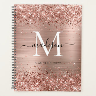 Rose Parties scintillant or brossé métal Monogramm