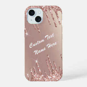 Rose Parties scintillant or coque iphone texte per