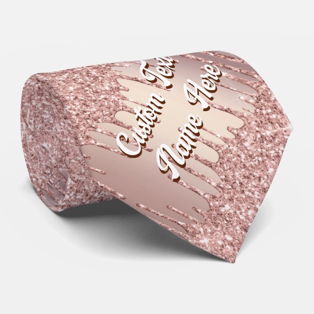Rose Parties scintillant or Cravate et texte perso (Roulé)
