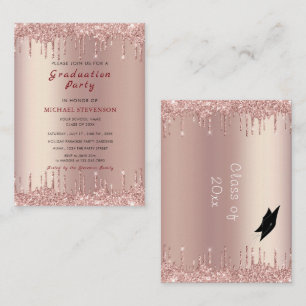 Rose Parties scintillant or Graduation Invitation 