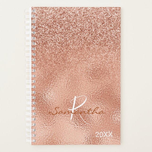 Rose Parties scintillant Or Ombre Foil Monogramme  (Devant)