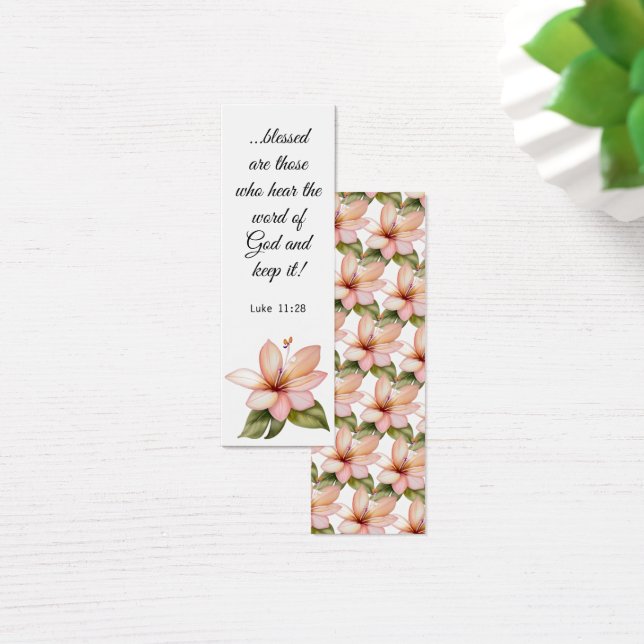 Rose pastel floral tropical élégant verset bibliqu (Bureau)