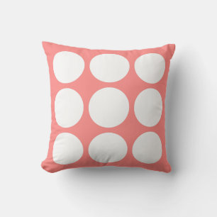 Rose Pastel & White Abstract Circle Design Throw Pillow