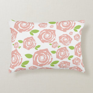 rose pattern decorative pillow