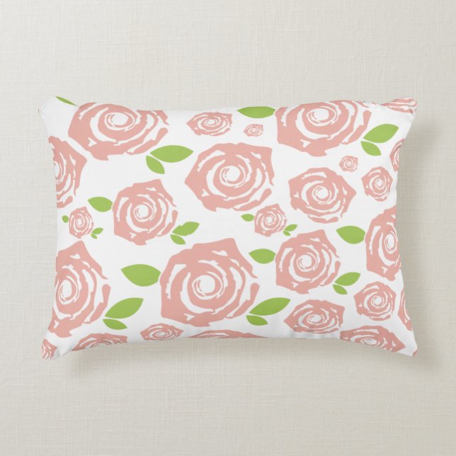 rose pattern decorative pillow (Front)