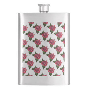 Rose Pattern Hip Flask
