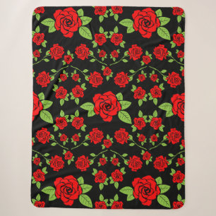 Rose Pattern Home Gifts Sherpa Blanket