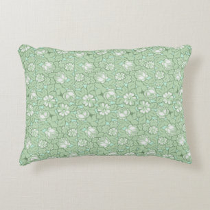 Rose pattern in light Green Accent Pillow
