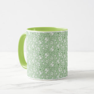 Rose pattern in light Green Mug