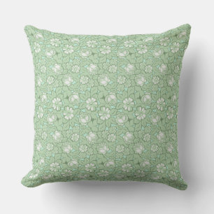 Rose pattern in light Green Throw Pillow