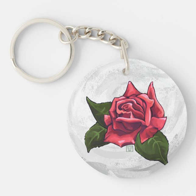 Rose Pattern Keychain (Front)
