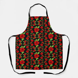 Rose Pattern Kitchen Apron