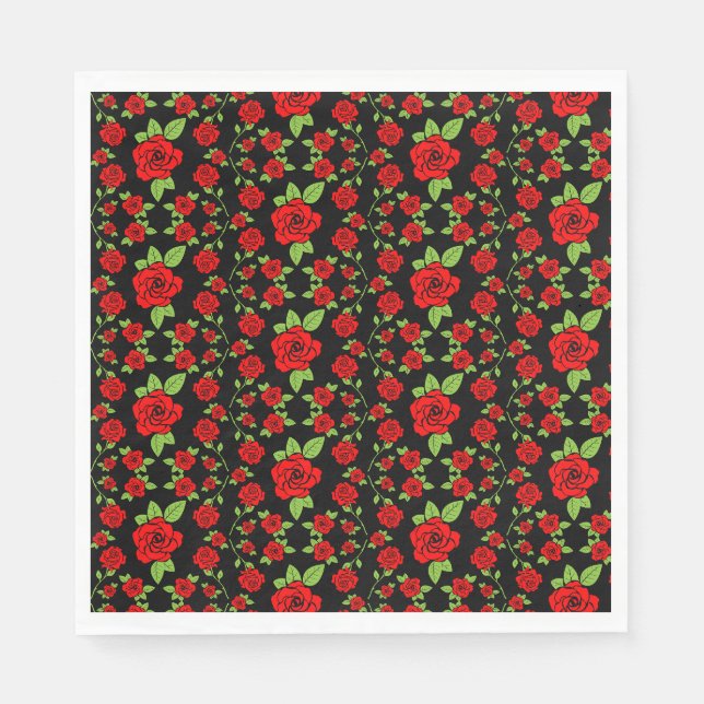 Rose Pattern Kitchen Gifts Napkin (Front)
